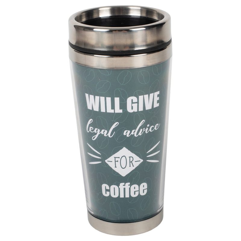 Health Advice For Coffee Blue Lawyer 16 ounce Stainless Steel Travel Tumbler Mug with Lid