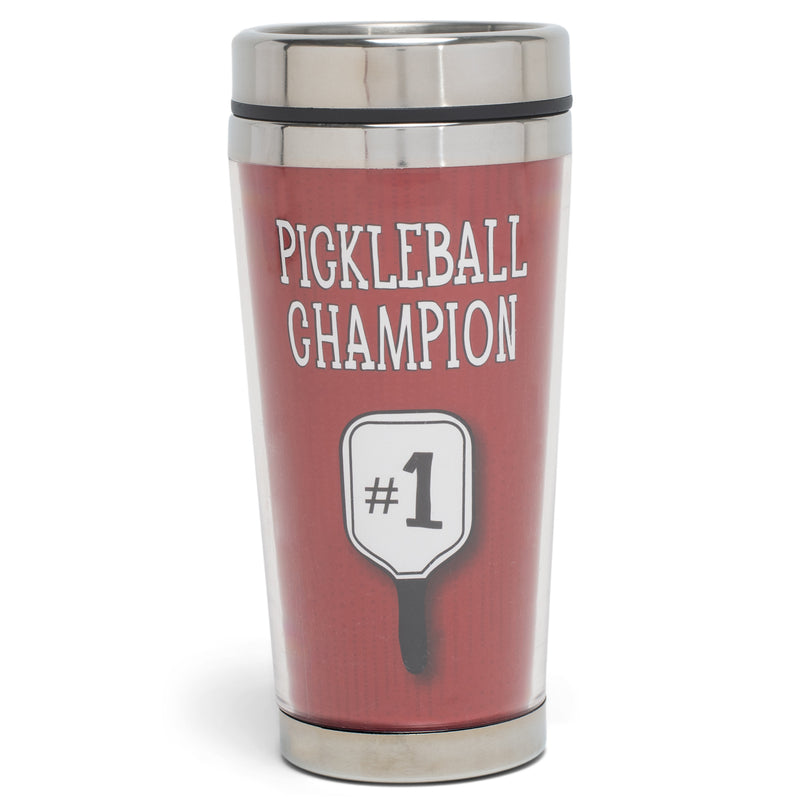 Pickleball Champion Maroon and White 16 Ounces Stainless Steel Travel Tumbler
