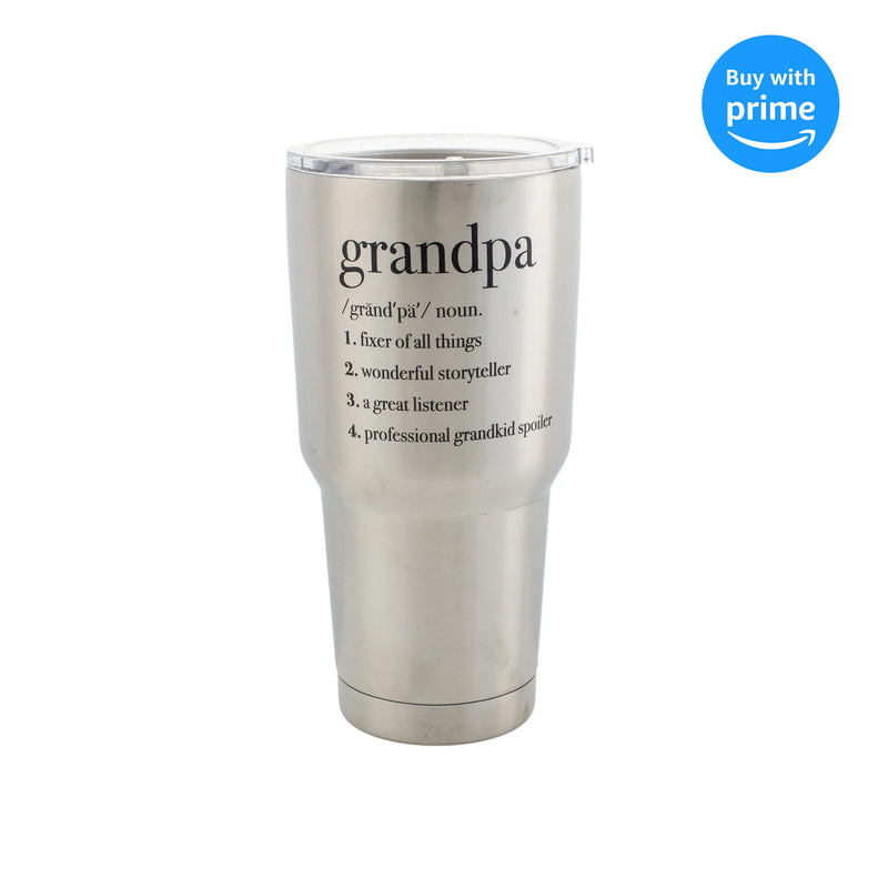 Grandpa Family Definition Jumbo 30 Ounce Stainless Steel Travel Mug with Lid