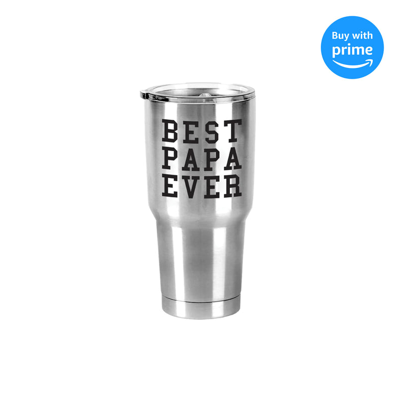 Best Papa Ever 30 Oz Stainless Steel Travel Mug with Lid