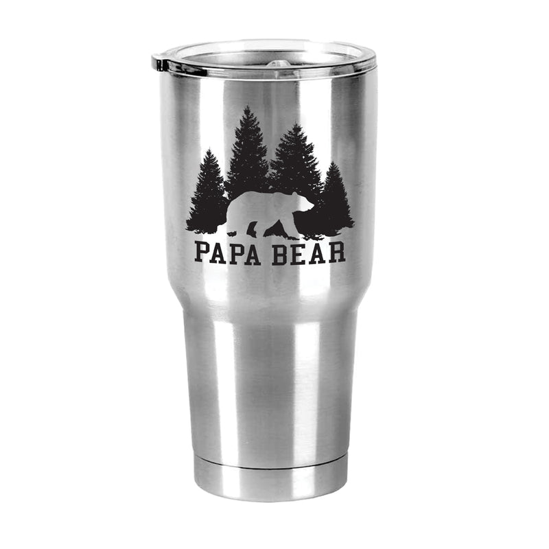 Papa Bear 30 Oz Stainless Steel Travel Mug with Lid