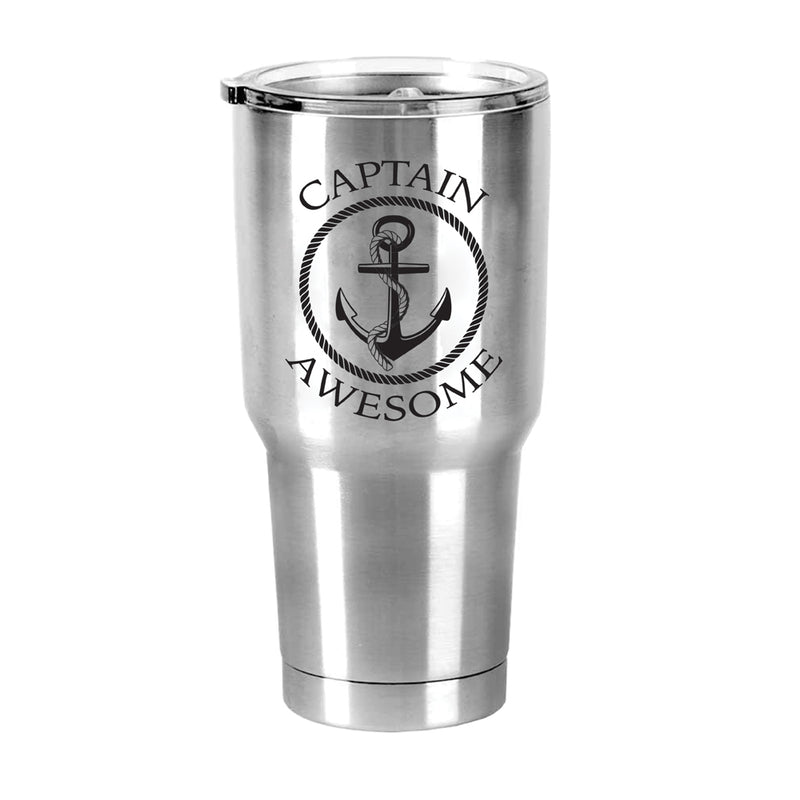 Captain Awesome 30 Oz Stainless Steel Travel Mug with Lid