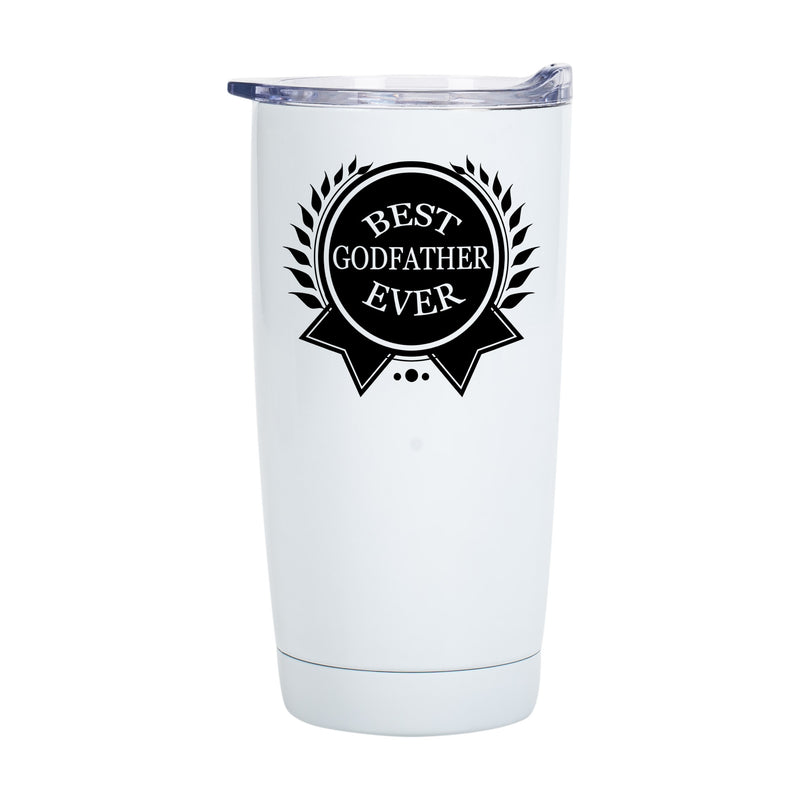 Best Godfather Ever Classic White 20 Ounce Stainless Steel Travel Tumbler Mug