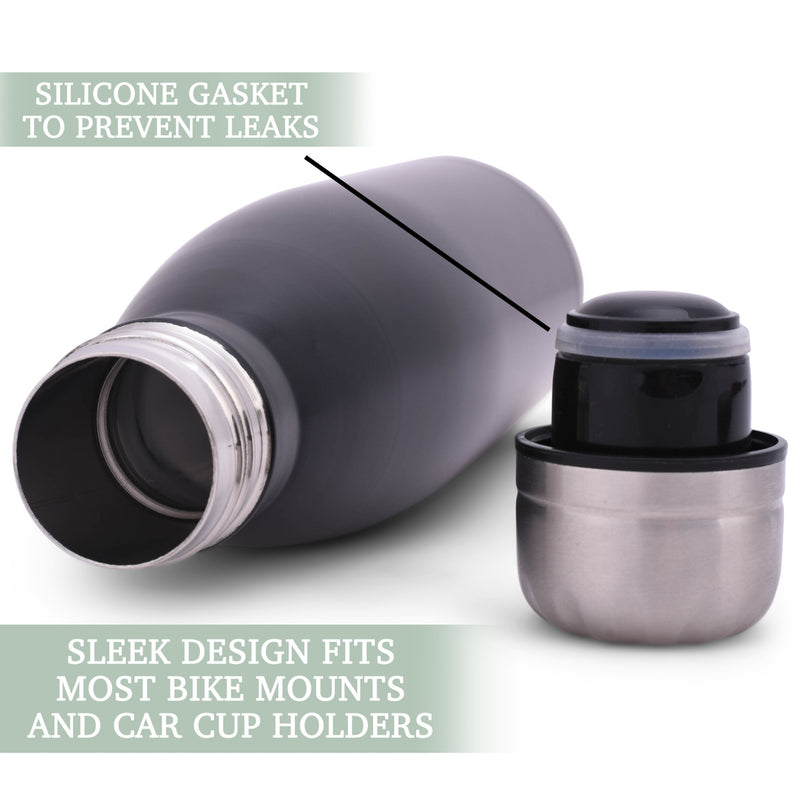 Elanze Designs Eat Sleep Soccer Black 17 ounce Stainless Steel Sports Water Bottle