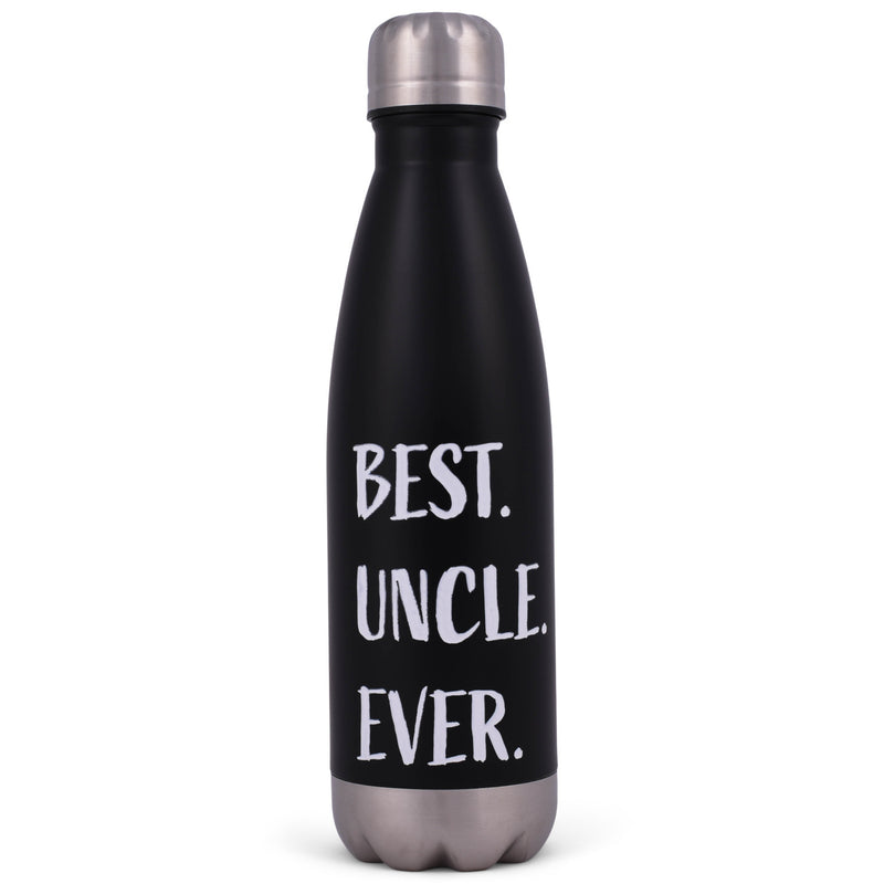 Elanze Designs Best Uncle Ever Black 17 ounce Stainless Steel Sports Water Bottle