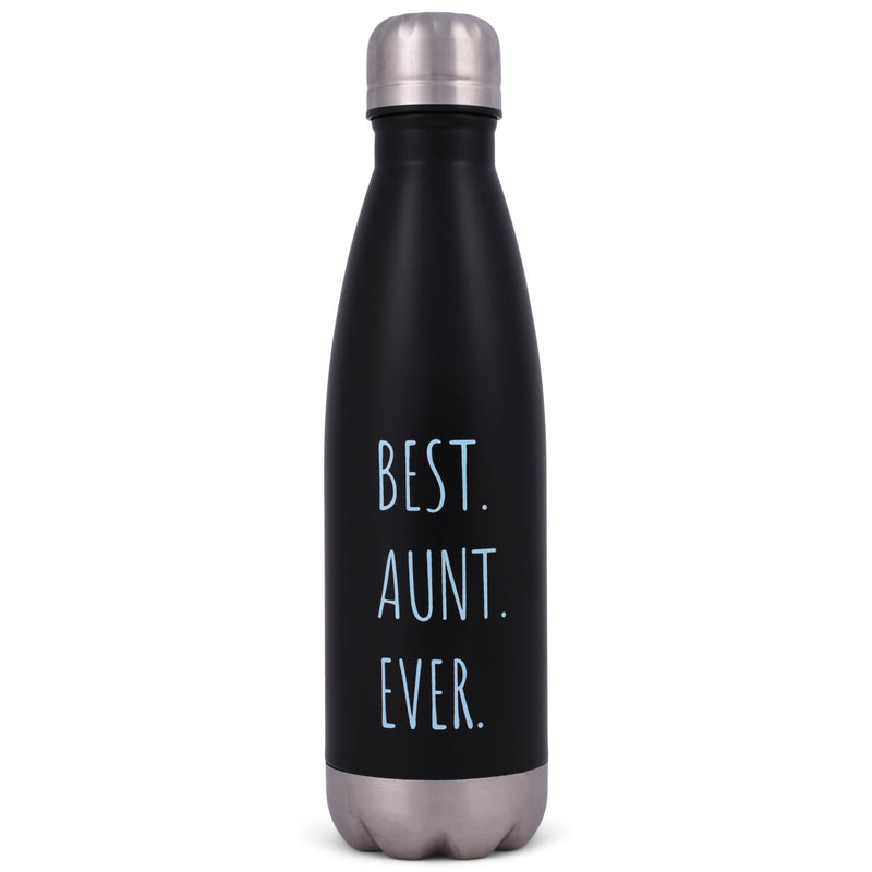 Elanze Designs Best Aunt Ever Black 17 ounce Stainless Steel Sports Water Bottle