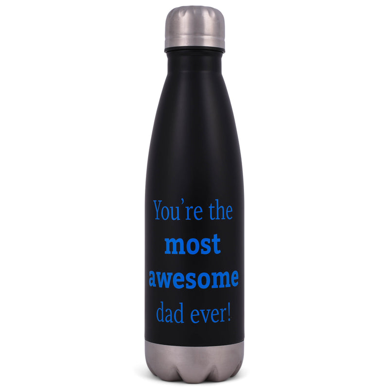Elanze Designs Most Awesome Dad Black 17 ounce Stainless Steel Sports Water Bottle