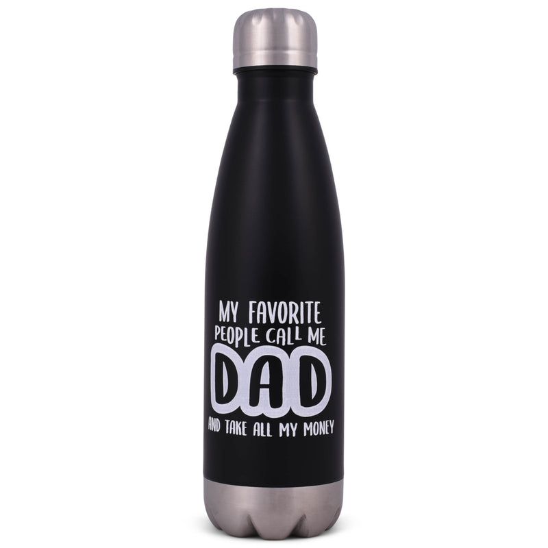 Elanze Designs Call Me Dad Black 17 ounce Stainless Steel Sports Water Bottle