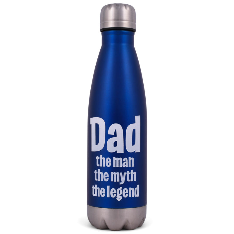 Elanze Designs Dad Man Myth Legend Blue 17 ounce Stainless Steel Sports Water Bottle