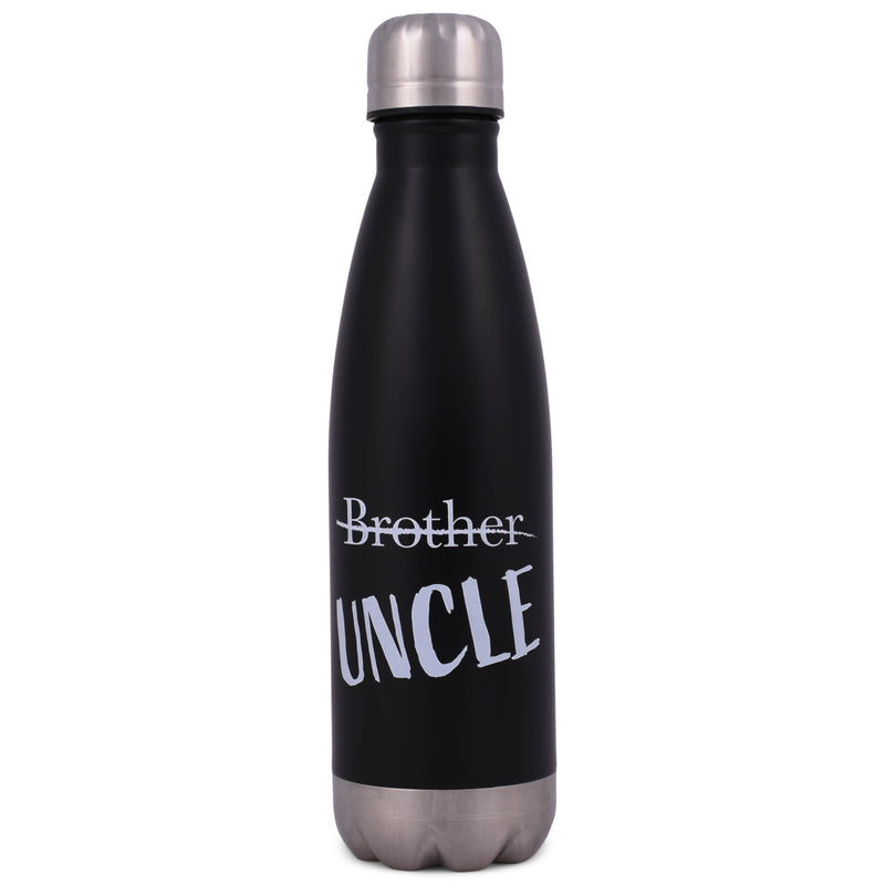 Elanze Designs Brother Uncle Black 17 ounce Stainless Steel Sports Water Bottle