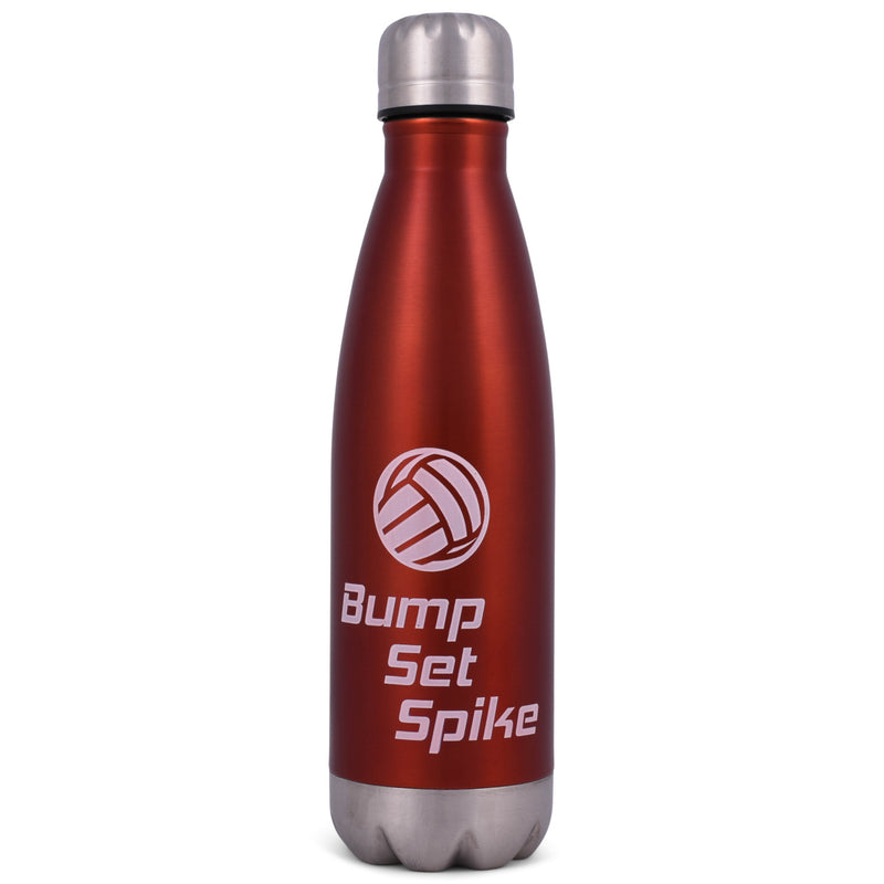 Elanze Designs Bump Set Spike Red 17 ounce Stainless Steel Sports Water Bottle