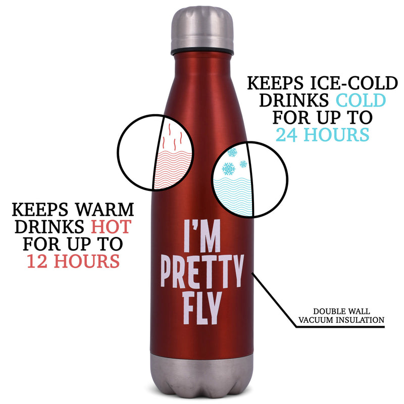 Elanze Designs World's Best Pilot Red 17 ounce Stainless Steel Sports Water Bottle