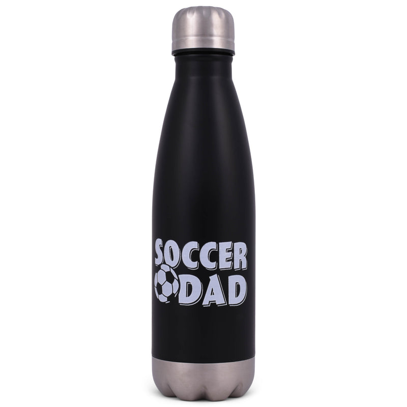 Elanze Designs Soccer Dad Black 17 ounce Stainless Steel Sports Water Bottle