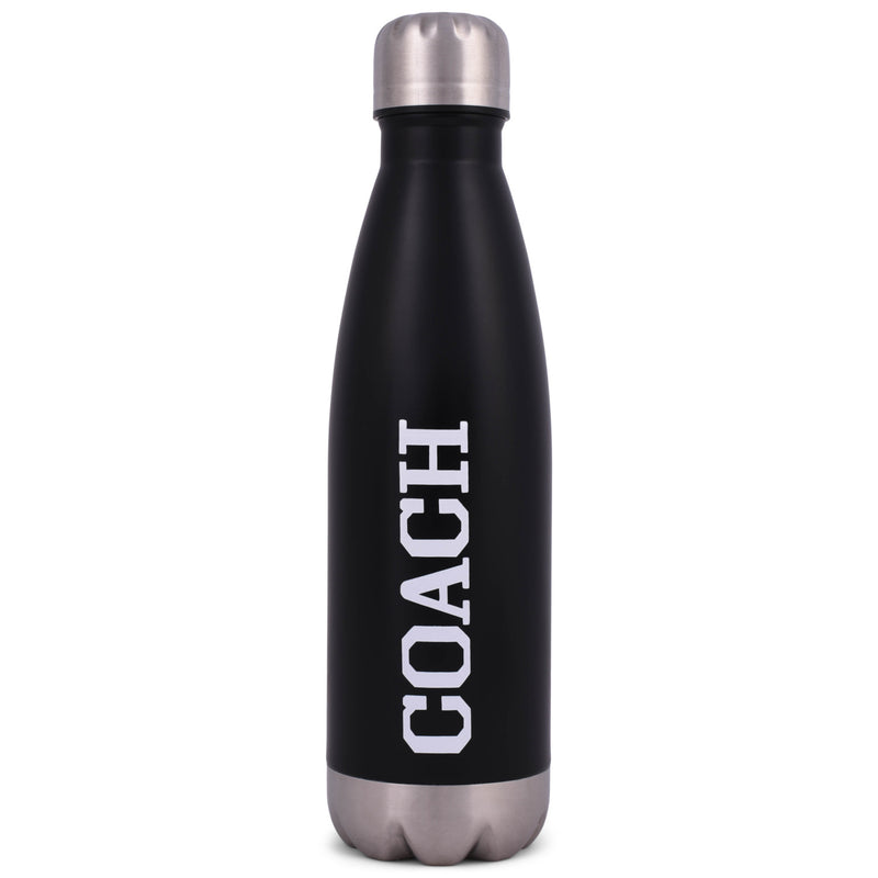 Elanze Designs COACH Football Black 17 ounce Stainless Steel Sports Water Bottle