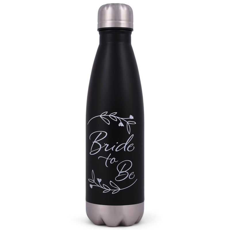 Elanze Designs Bride to Be Black 17 ounce Stainless Steel Sports Water Bottle