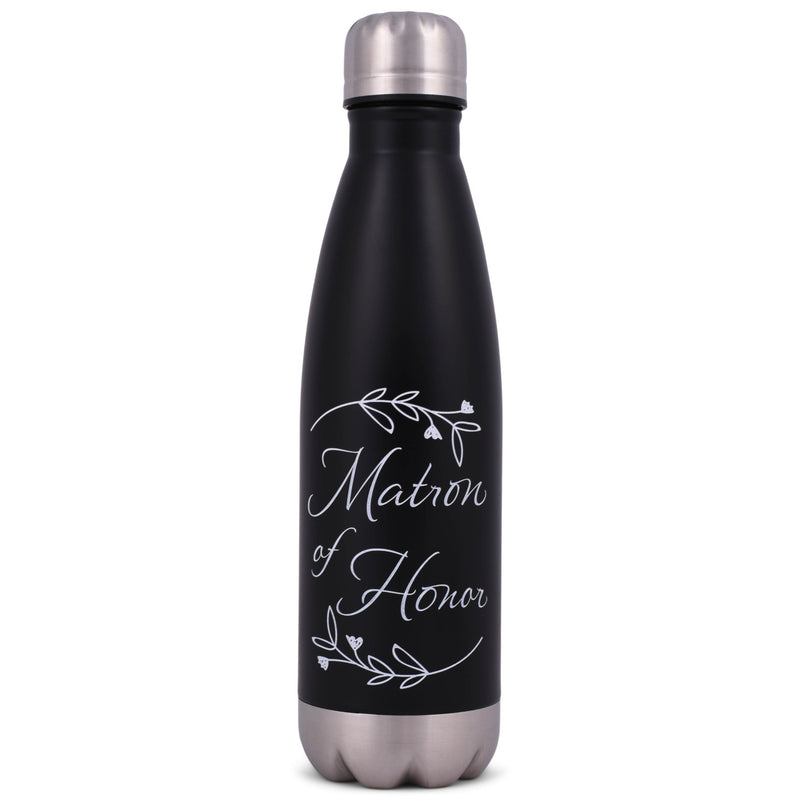 Elanze Designs Matron of Honor Red 17 ounce Stainless Steel Sports Water Bottle