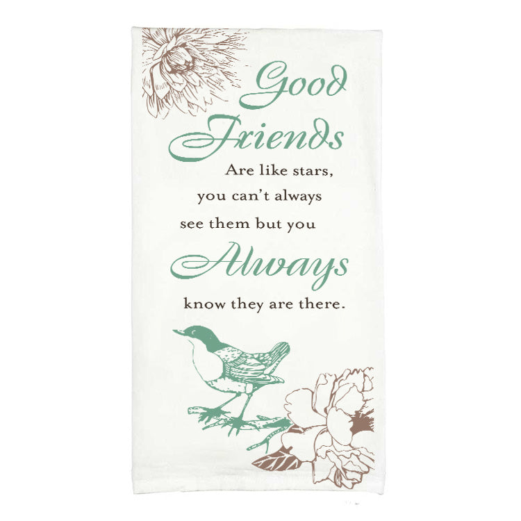 Good Friends are Like Stars 18 x 22 All Cotton Flour Bag Style Kitchen Tea Towel