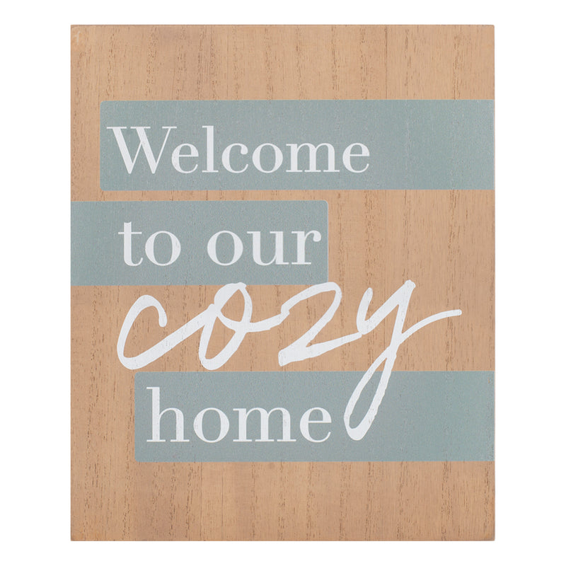 Welcome To Our Cozy Home Slate Grey 8 x 10 Wood Framed Wall and Tabletop Sign