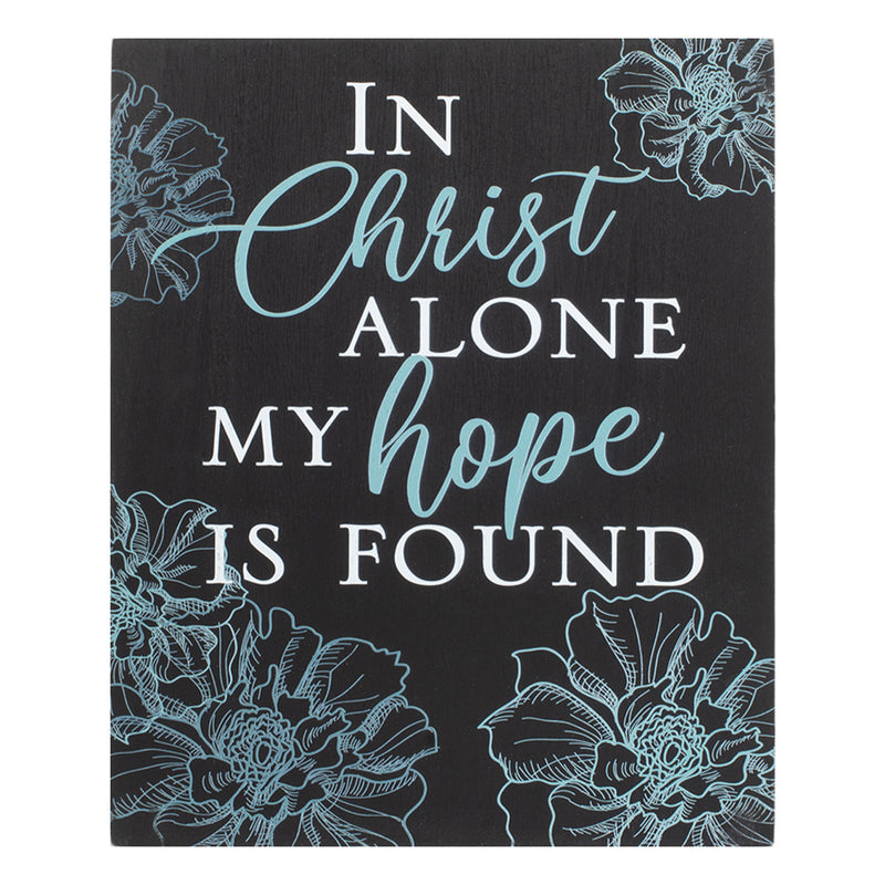 Hope Is Found Blue Floral 8 x 10 Wood Framed Wall and Tabletop Sign
