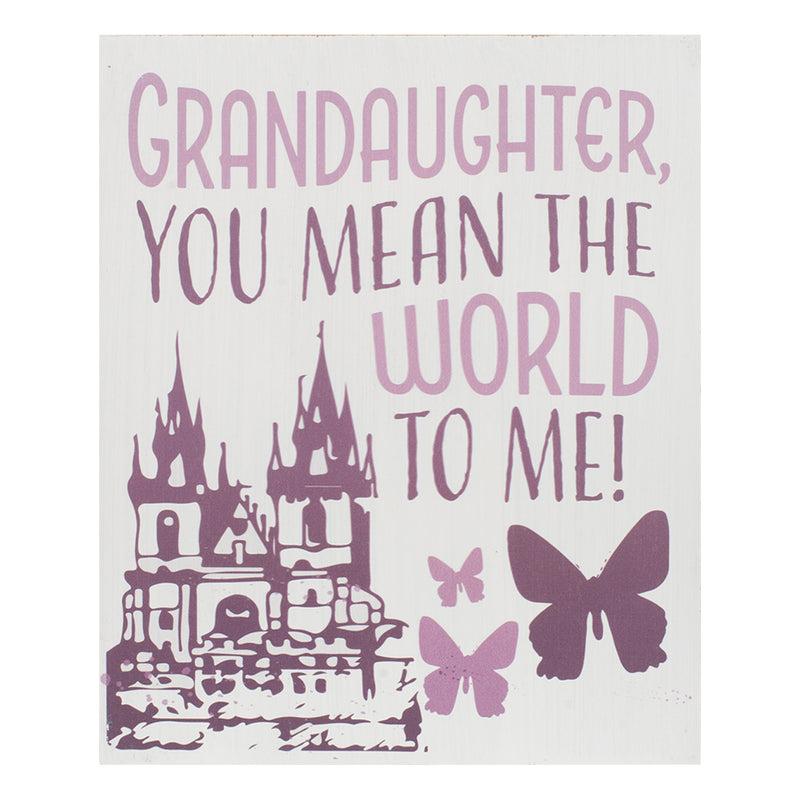 Granddaughter Mean The World To Me Plum 8 x 10 Wood Framed Wall and Tabletop Sign