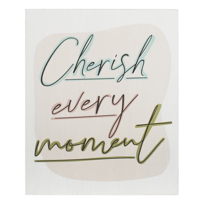 Cherish Every Moment Whitewash 8 x 10 Wood Framed Wall and Tabletop Sign