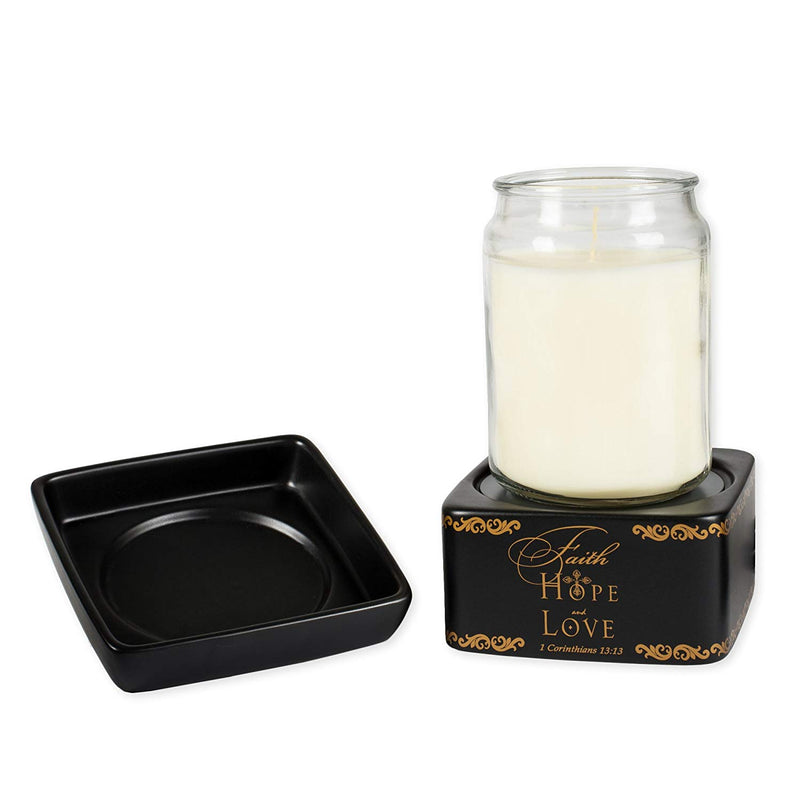 2-in-1 Jar candle warmer with Candle on top plate 