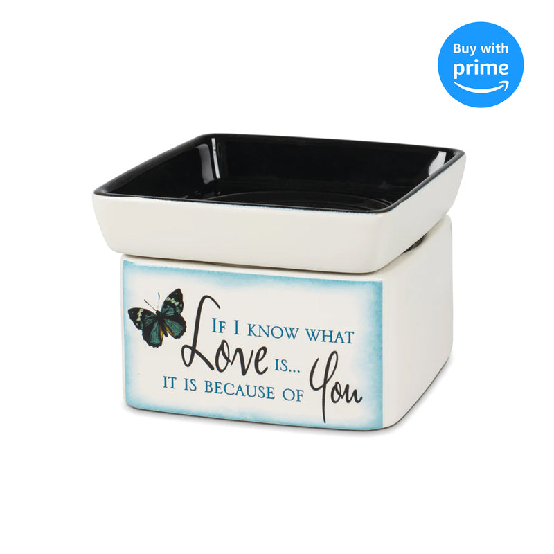 Love You Blue Butterfly Electric 2 in 1 Jar Candle Wax Tart Oil Warmer