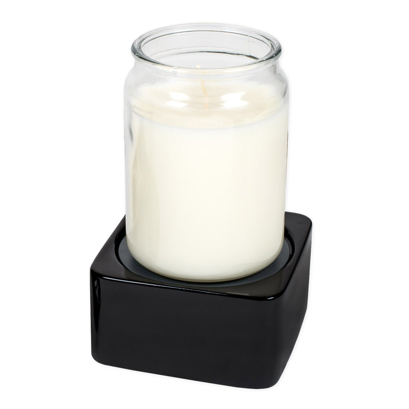 Elanze Designs Black Candle Warmer Black Stoneware Electric 2-in-1 Jar Candle and Wax Tart Oil Warmer