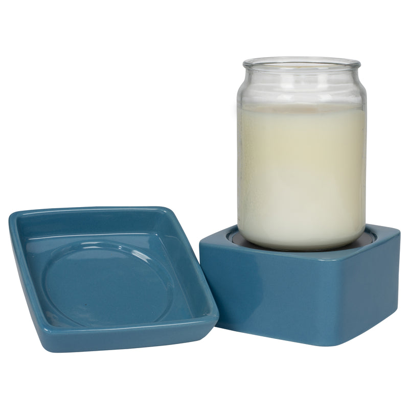 Ceramic Stoneware Electric 2-in-1 Tart Wax Oil Candle Warmer (1, Light Blue)