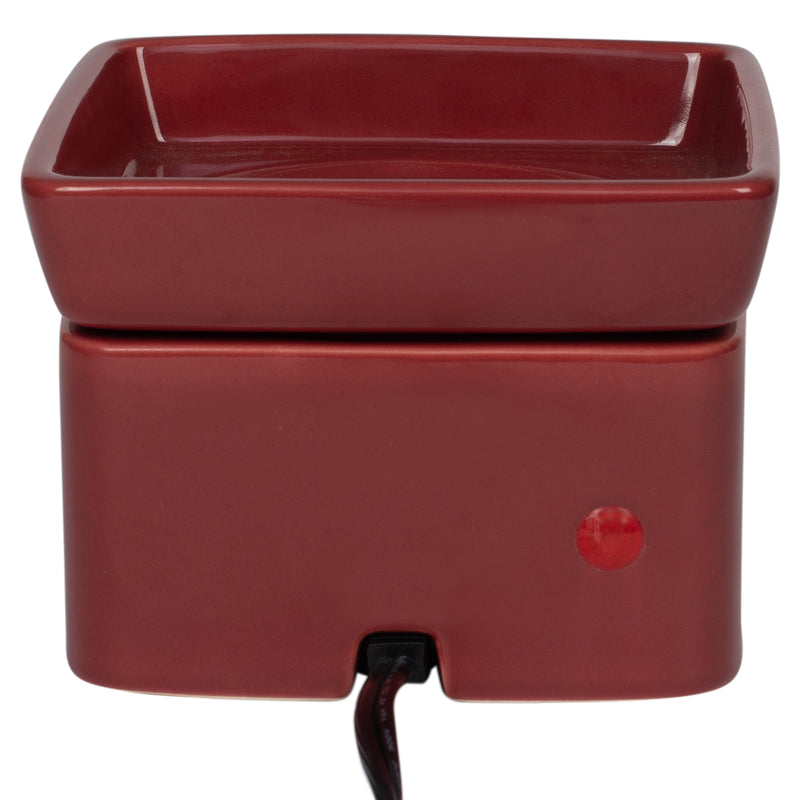 Ceramic Stoneware Electric 2-in-1 Tart Wax Oil Candle Warmer (1, Red)
