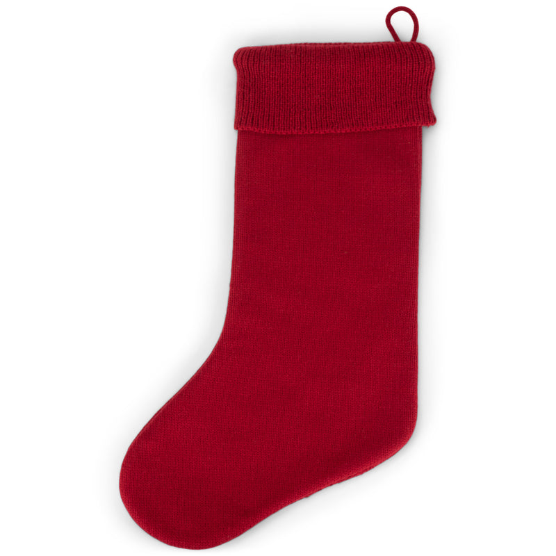 Cable Knit Sweater with Ribbed Cuff Christmas Stocking Decoration 18.5 inches long - Pack of 2 - Red
