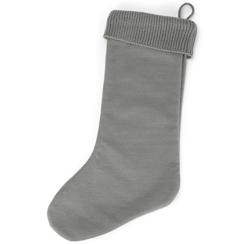 Elanze Designs Silver Tone 18.5 inch Cable Knit Christmas Stocking With Ribbed Cuff