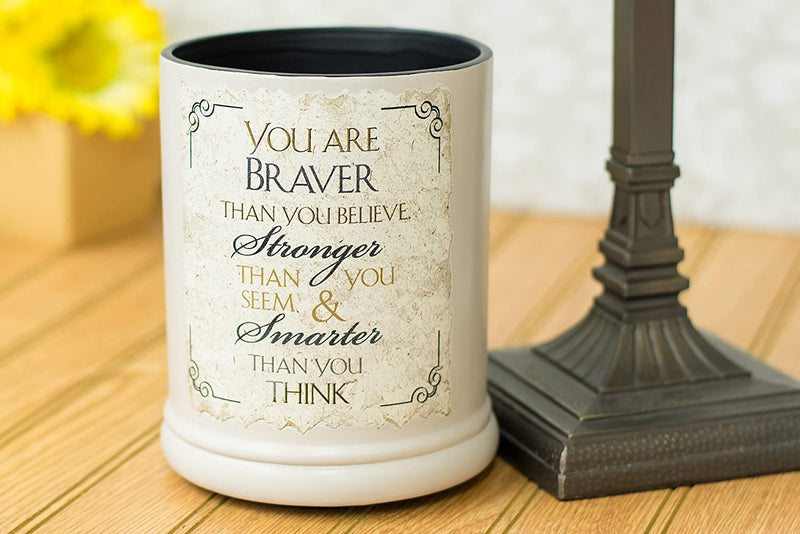 You are Braver Stronger Smarter Ceramic Stoneware Electric Jar Candle Warmer