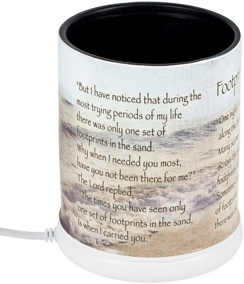Footprints in the Sand Ceramic Stoneware Electric Large Jar Candle Warmer