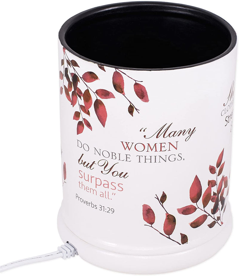 She is More Precious Than Rubies Proverbs 31 Woman Ceramic Stone Electric Large Jar Candle Warmer